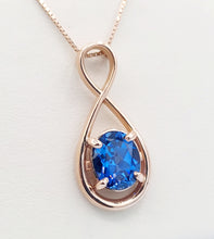 Load image into Gallery viewer, Rose Gold Infinity Tanzanite Necklace - 14K Rose Gold - Marie's Custom Design