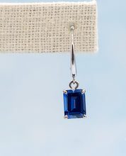 Load image into Gallery viewer, Emerald Cut Tanzanite Lever back Earrings - 14K White Gold
