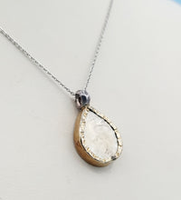 Load image into Gallery viewer, Two Tone Teardrop Necklace - 14K &amp; Sterling Silver