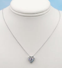 Load image into Gallery viewer, "Dancing Diamond" Cubic Heart Necklace - Sterling Silver