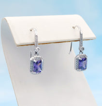 Load image into Gallery viewer, Synthetic Amethyst Dangle Earrings with French Hook - Sterling Silver