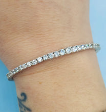 Load image into Gallery viewer, Cubic Zirconia Cuff bangle bracelet - Sterling Silver