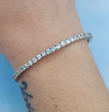 Load image into Gallery viewer, Cubic Zirconia Cuff bangle bracelet - Sterling Silver