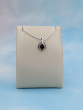 Load image into Gallery viewer, Sapphire &amp; Diamond Pendant - 10K White Gold