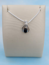 Load image into Gallery viewer, Sapphire &amp; Diamond Pendant - 10K White Gold