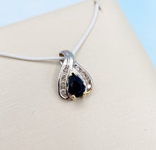 Load image into Gallery viewer, Sapphire &amp; Diamond Pendant - 10K White Gold