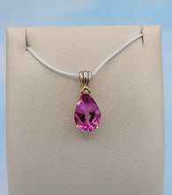 Load image into Gallery viewer, Pink Topaz Pear Shaped Pendant - 14K Gold