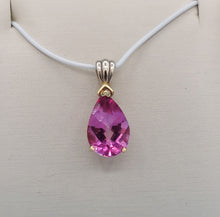 Load image into Gallery viewer, Pink Topaz Pear Shaped Pendant - 14K Gold