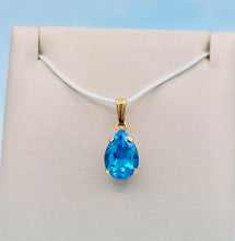 Load image into Gallery viewer, Blue Topaz Pear Shaped Pendant - 14K Gold