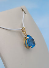 Load image into Gallery viewer, Blue Topaz Pear Shaped Pendant - 14K Gold