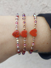 Load image into Gallery viewer, Red Opal Heart Valentine&#39;s Bracelet - Marie&#39;s Custom Our Whole Heart