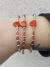 Load image into Gallery viewer, Red Opal Heart Valentine&#39;s Bracelet - Marie&#39;s Custom Our Whole Heart