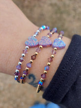 Load image into Gallery viewer, Purple Opal Heart Valentine's Bracelet - Marie's Custom Our Whole Heart