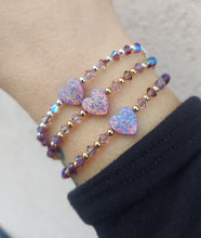Load image into Gallery viewer, Purple Opal Heart Valentine's Bracelet - Marie's Custom Our Whole Heart