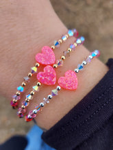 Load image into Gallery viewer, Bright Pink Opal Heart Valentine's Bracelet - Marie's Custom Our Whole Heart