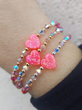 Load image into Gallery viewer, Bright Pink Opal Heart Valentine's Bracelet - Marie's Custom Our Whole Heart