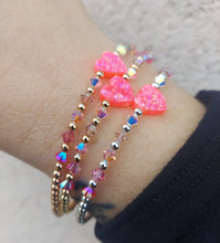 Load image into Gallery viewer, Bright Pink Opal Heart Valentine's Bracelet - Marie's Custom Our Whole Heart