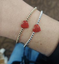 Load image into Gallery viewer, &quot;Red Opal Heart&quot; Beaded Bracelet- Our Whole Heart