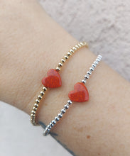 Load image into Gallery viewer, &quot;Red Opal Heart&quot; Beaded Bracelet- Our Whole Heart