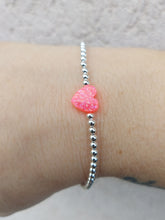 Load image into Gallery viewer, &quot;Bright Pink Opal Heart&quot; Beaded Bracelet- Our Whole Heart