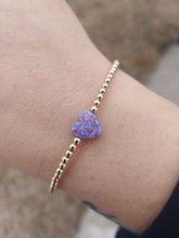 Load image into Gallery viewer, &quot;Purple Opal Heart&quot; Beaded Bracelet- Our Whole Heart
