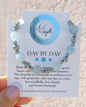 Load image into Gallery viewer, Aquamarine Silver Day By Day Beaded Bracelet - TJazelle