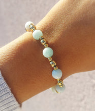 Load image into Gallery viewer, Hemimorphite &amp; Gold Day By Day Beaded Bracelet - TJazelle