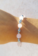 Load image into Gallery viewer, Rose Quartz Silver Day By Day Beaded Bracelet - TJazelle