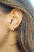 Load image into Gallery viewer, 14K Rose Gold 2mm Lightweight Hoops Earrings