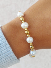 Load image into Gallery viewer, Pearl Gold Day By Day Beaded Bracelet - TJazelle
