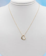 Load image into Gallery viewer, Pearl in Heart Pendant &amp; Wheat Chain - 14K Yellow Gold