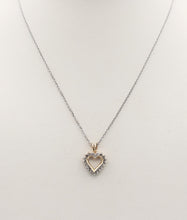 Load image into Gallery viewer, Diamond Heart Pendant &amp; Chain - 10K Yellow &amp; White Gold