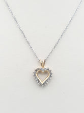 Load image into Gallery viewer, Diamond Heart Pendant &amp; Chain - 10K Yellow &amp; White Gold