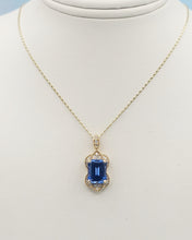 Load image into Gallery viewer, Custom Tanzanite and Diamond Necklace - 14K Yellow Gold