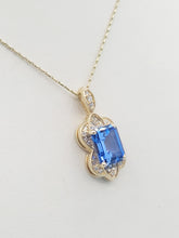 Load image into Gallery viewer, Custom Tanzanite and Diamond Necklace - 14K Yellow Gold