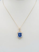 Load image into Gallery viewer, Custom Tanzanite and Diamond Necklace - 14K Yellow Gold
