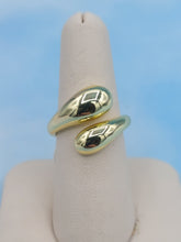 Load image into Gallery viewer, High-Polished Puffed Bypass Ring - Gold Plated