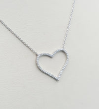Load image into Gallery viewer, Heart Diamond Necklace - Sterling Silver
