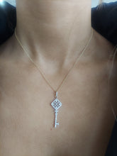 Load image into Gallery viewer, Diamond Key Necklace - 14K Yellow Gold