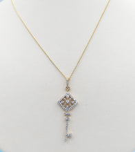 Load image into Gallery viewer, Diamond Key Necklace - 14K Yellow Gold
