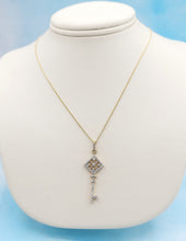 Load image into Gallery viewer, Diamond Key Necklace - 14K Yellow Gold