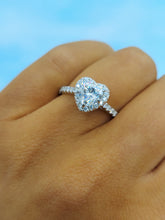 Load image into Gallery viewer, Heart Moissanite Engagement Ring - Sterling Silver