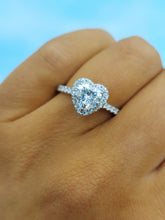Load image into Gallery viewer, Heart Moissanite Engagement Ring - Sterling Silver