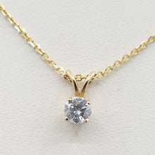 Load image into Gallery viewer, .25 Carat Diamond Solitaire Necklace - 14K Yellow Gold