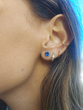 Load image into Gallery viewer, Tanzanite Diamond Earrings - 14K White Gold