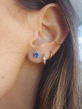 Load image into Gallery viewer, Tanzanite Diamond Earrings - 14K White Gold