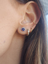 Load image into Gallery viewer, Tanzanite Diamond Earrings - 14K White Gold