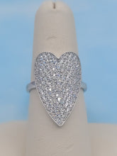 Load image into Gallery viewer, Pave Heart Ring - Sterling Silver