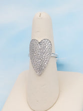 Load image into Gallery viewer, Pave Heart Ring - Sterling Silver