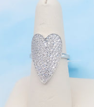 Load image into Gallery viewer, Pave Heart Ring - Sterling Silver